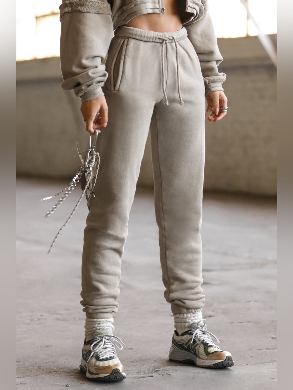 Joah Brown Women's Empire Joggers High Rise Gray Size M / L